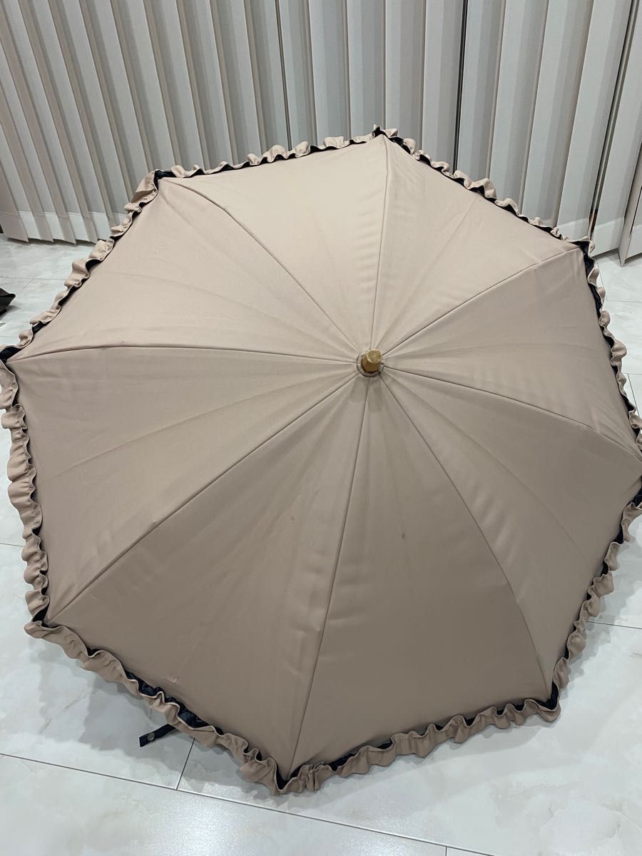サンバリア100 2段折 日傘 フリル ピンク 袋付き 晴雨兼用 サンバリア100 2段折 日傘 フリル ピンク 袋付き 晴雨兼用