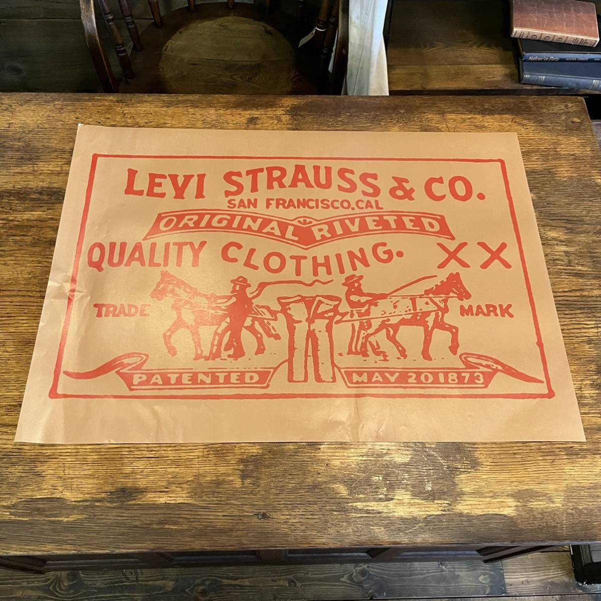 vintage】リーバイス ポスター Levis パッチ 70s ギャランティ vintage】リーバイス ポスター Levis パッチ 70s ギャランティ