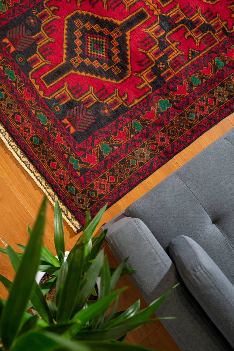 203×107cm【バルーチ トライバルラグ】手織りペルシャ絨毯 203×107cm【バルーチ トライバルラグ】手織りペルシャ絨毯