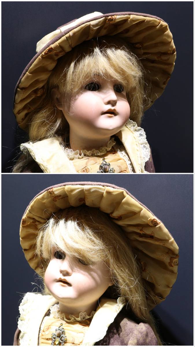 ヴィンテージ / ビスクドール / ドイツ製 / global dolls製 ウィッグ / 女の子 / ドール / 人形 / ヘッドマーク有り_画像8