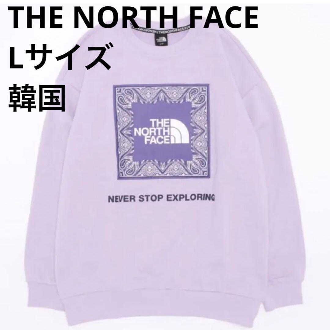 韓国 THE NORTH FACE 新品 バンダナ柄 スウェット 紫 ペイズリー レア