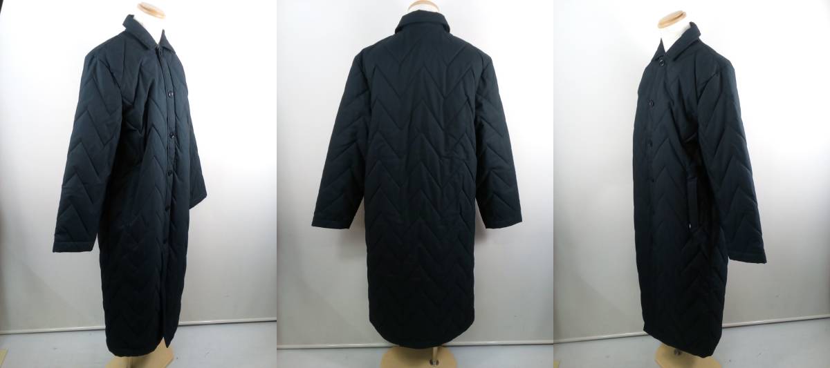 132-Ky9118-140: Levi’s リーバイス MADE ＆ CRAFTED SIERRA COAT Stretch LIMO キルティング ロングコート Mサイズ ブラック_画像2