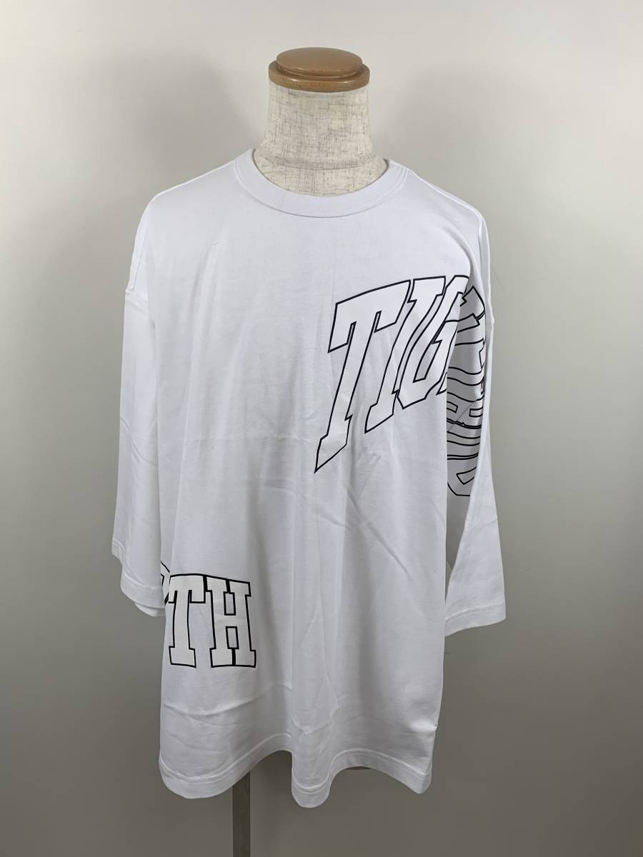 131-KM2252-100: TIGHTBOOTH PRODUCTION TBPR タイトブース SS23-T01 ACID LOGO 3/4 SLEEVE T-SHIRT ホワイト XLサイズ 半袖 Tシャツ
