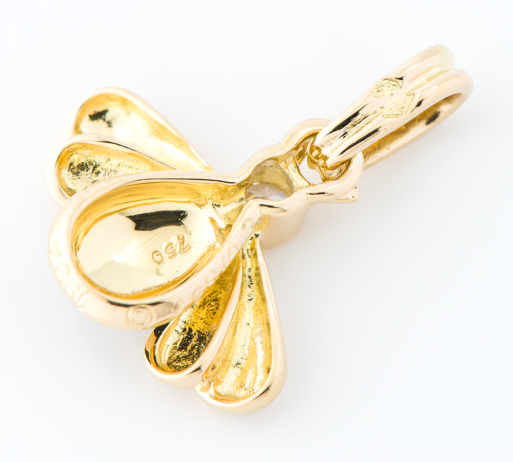  Cartier bee motif diamond 18 gold yellow gold pendant top [ used ]