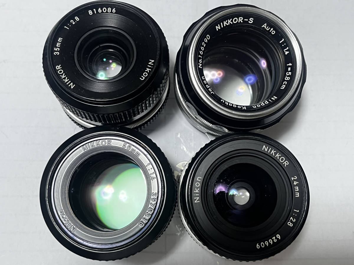 15点】ニコン Nikon NIKKOR 5.8cm F1.4 24mm F2.8 35mm F2.8 50mm F1.4