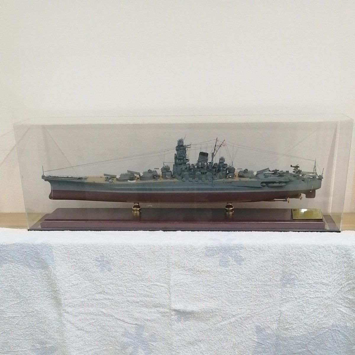 戦艦大和 完成品 日本海軍 1/350 模型 クリアケース付き　ケース全長83センチ
