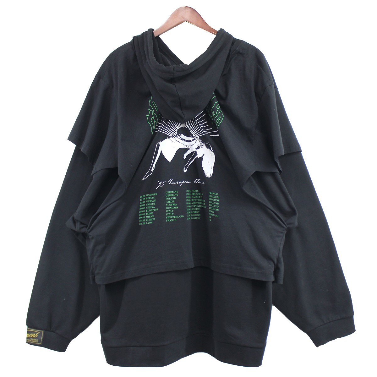 RAF SIMONS　 22SS Hoodie doubled with printed T-shirt ドッキングパーカー 商品番号：8056000147490