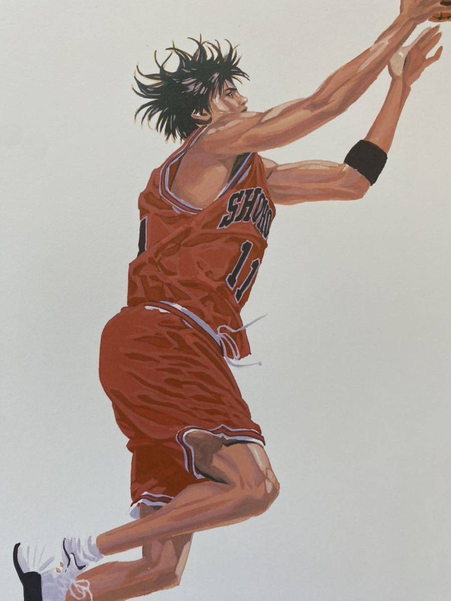 【額装品】スラムダンク SLAM DUNK 井上雄彦 湘北 桜木花道 流川楓 ポスター ポストカード 原画 セル画 イラストAI