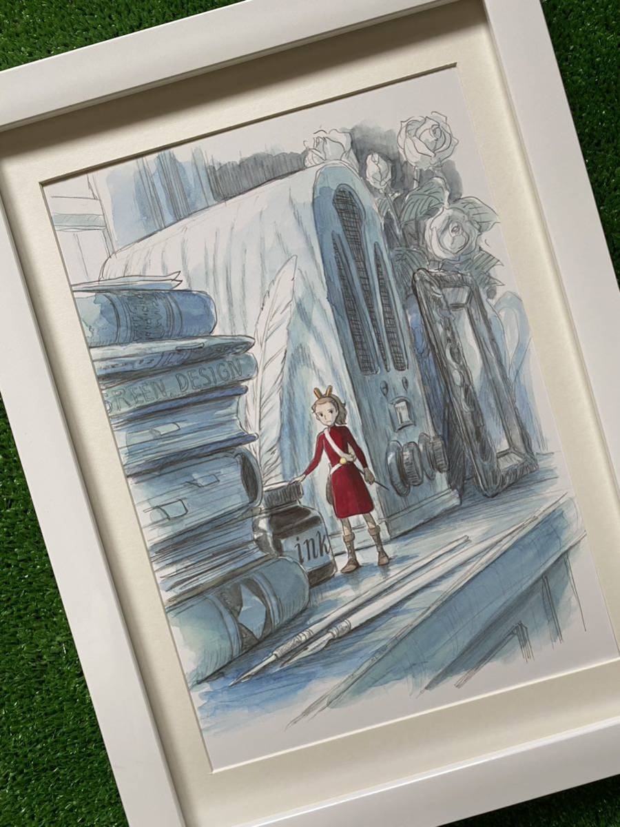 【額装品】ジブリ　借りぐらしのアリエッティ F ポスター　米林宏昌　宮崎駿　STUDIO GHIBLI 検)セル画　原画　ポストカード　イラスト_画像2