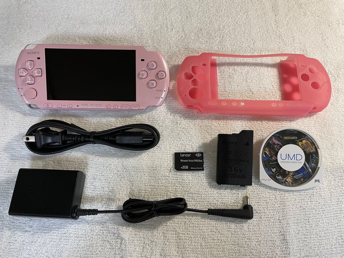 美品 PSP 3000 本体 ブロッサムピンク 動作良好品 すぐに遊べるセット-