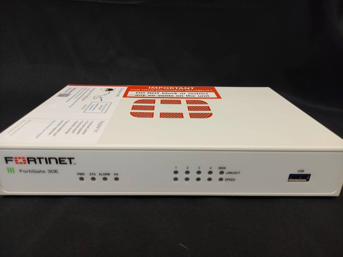 R05UTM077】FORTINET/UTM FG-30E ライセンス:2023/7/11 初期化済 FW