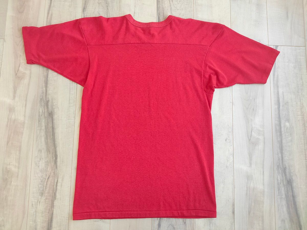 L チャンピオン champion フットボールTシャツ フットボール Tシャツ 80s ビンテージ 赤 トリコ トリコタグ
