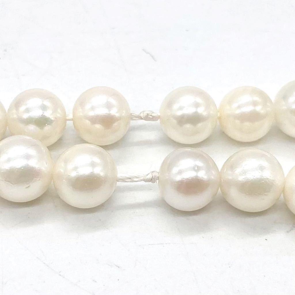 大珠入り!!■アコヤ本真珠ロンググラデーションネックレス■m 重量57.5g 約6.0~9.0mm パール pearl necklace jewelry accessory silver DE0_画像5