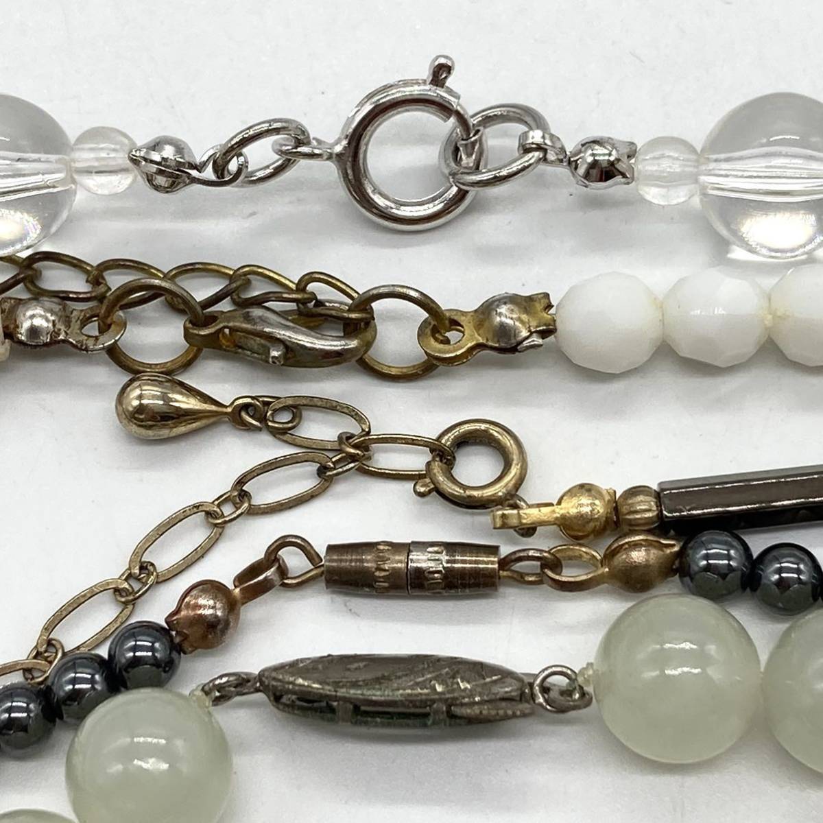 ■ネックレス10点おまとめ■m重量約464.5gクォーツ quartz ビーズ beads スモーキークオーツ ネックレス necklace シルバーsilver CE0 _画像5