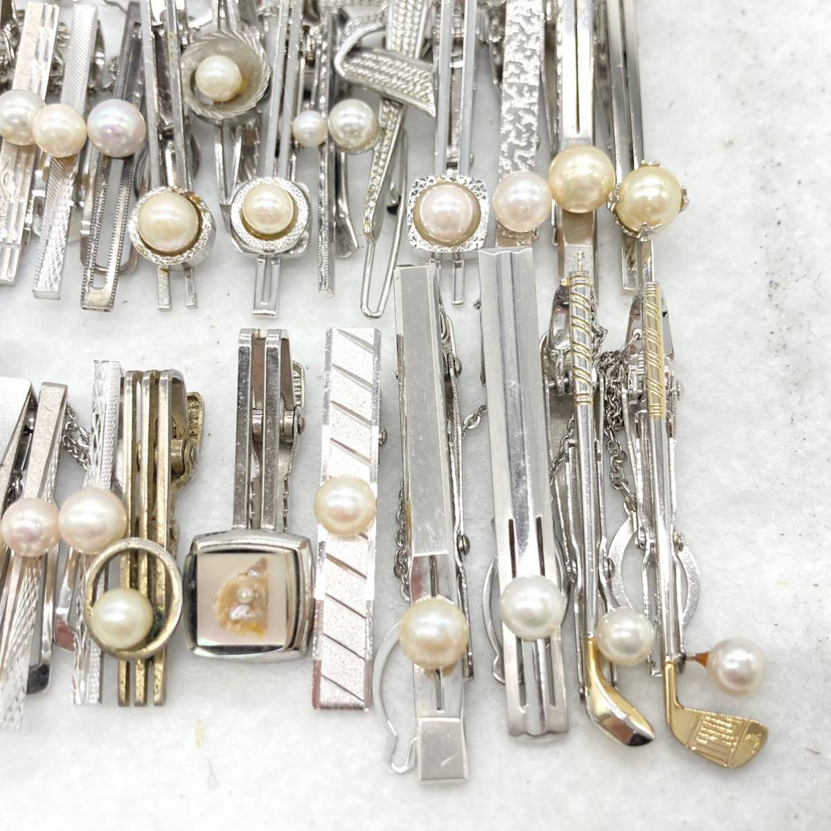 ■パールタイピンおまとめ■m重量約265g パール 真珠 Pearl pearl accessory アクセサリー parts パーツ tiepin シルバー silver CE0 _画像5