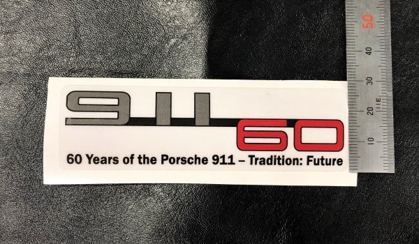 ポルシェ 911 60周年 ステッカー シンプルデザイン ベースライン有 porsche 996 997 991 992 718 356 930 964 993 Tradition Future (93w01_画像2
