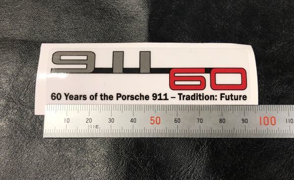 ポルシェ 911 60周年 ステッカー シンプルデザイン ベースライン有 porsche 996 997 991 992 718 356 930 964 993 Tradition Future (93w01_画像1