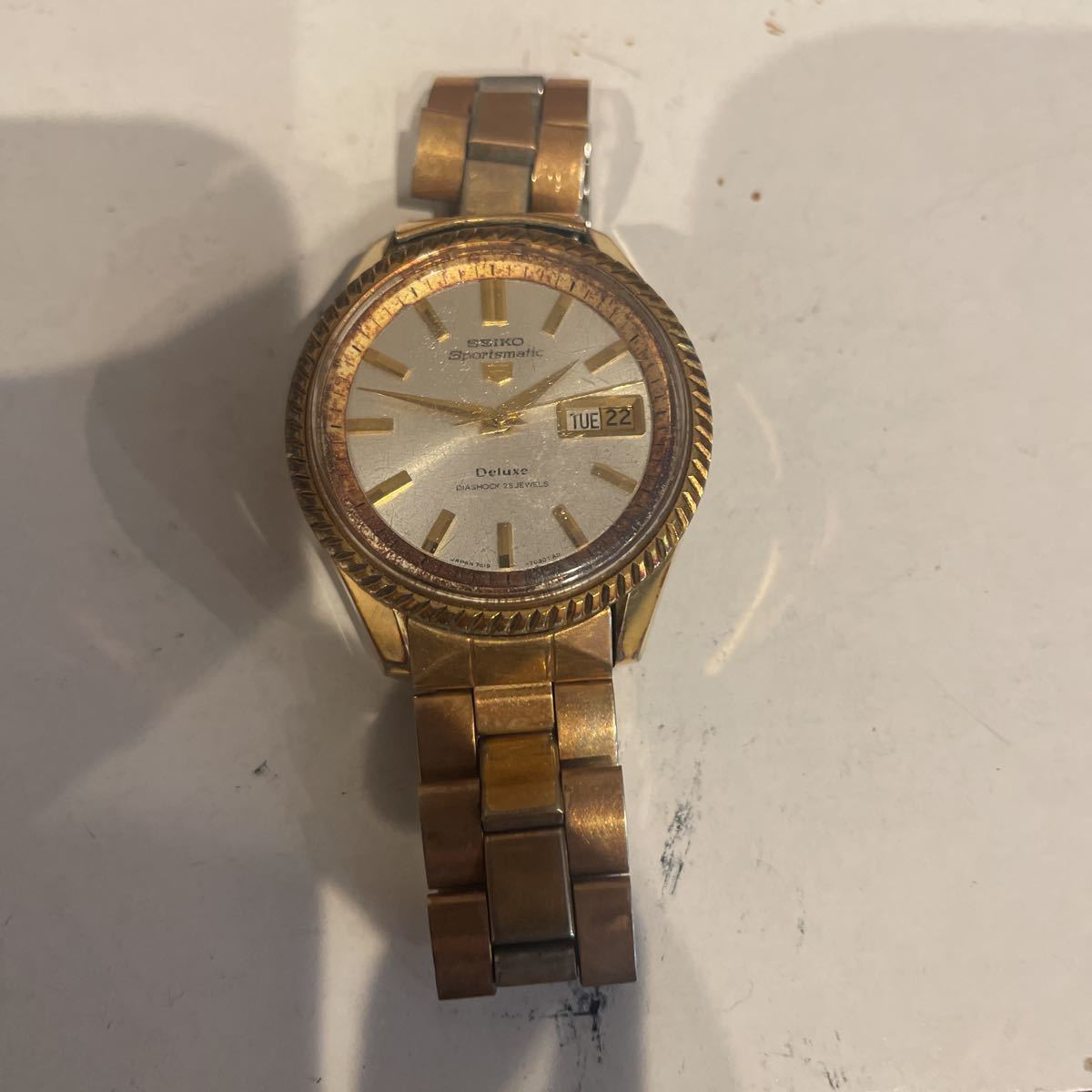 SEIKO スポーツマチック5 7619-7030TAD 自動巻き　動作品　社外ベルト
