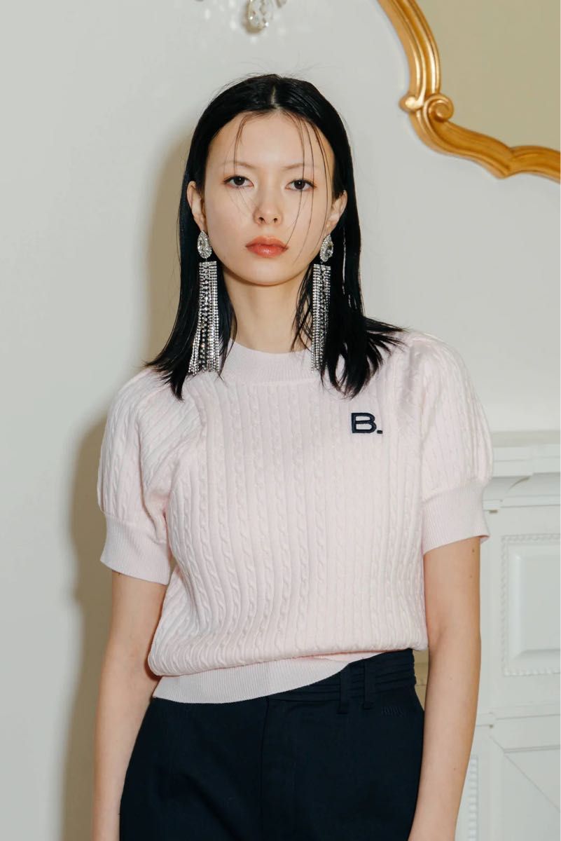B PUFF KNIT 新品 Bibiy ビビー 半袖ニット ピンク ニット B PUFF KNIT 新品 Bibiy ビビー 半袖ニット ピンク ニット