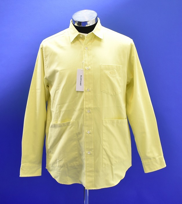 BLUFCAMP （ブルーフキャンプ） Dyed Oxford Shirt ダイ オックスフォード 長袖シャツ L/S エンブロイ 刺繍 LOGOロゴ yellow L アウトドア_画像1