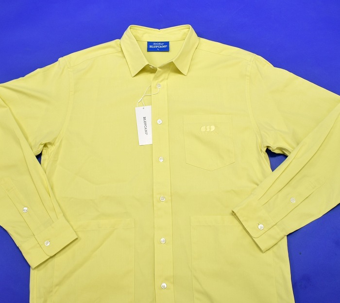 BLUFCAMP （ブルーフキャンプ） Dyed Oxford Shirt ダイ オックスフォード 長袖シャツ L/S エンブロイ 刺繍 LOGOロゴ yellow L アウトドア_画像6
