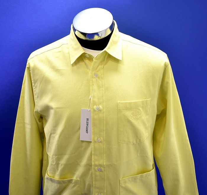 BLUFCAMP （ブルーフキャンプ） Dyed Oxford Shirt ダイ オックスフォード 長袖シャツ L/S エンブロイ 刺繍 LOGOロゴ yellow L アウトドア_画像3