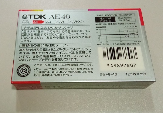未使用 カセットテープ TDK AE 46 TYPE1 NORMAL 46分　④_画像3
