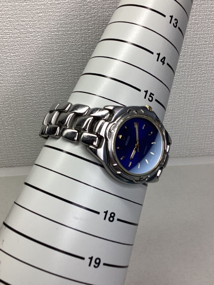 美品腕時計SEIKO セイコー ルセンート 7N01-6750/ビンテージ / メンズ/クォーツ/純正ベルト/青ダイヤル/ 日本製_画像9