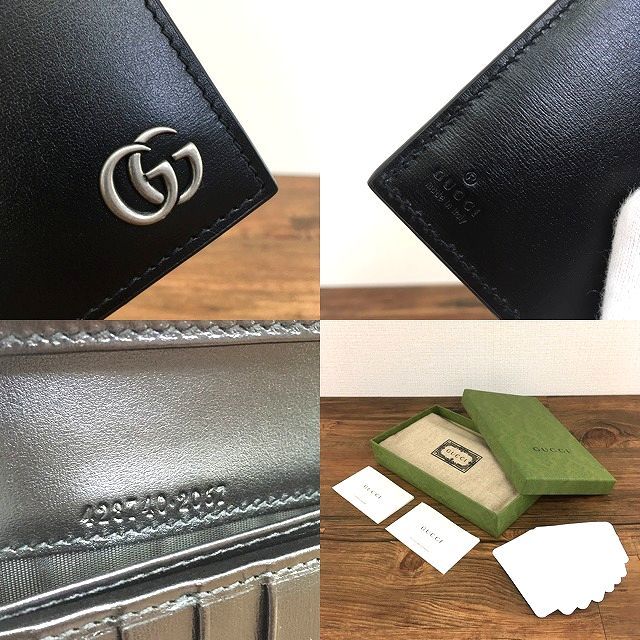 ☆送料無料☆ 未使用品 GUCCI 長財布 428740 プチマーモント ブラック 箱付き 123_画像10