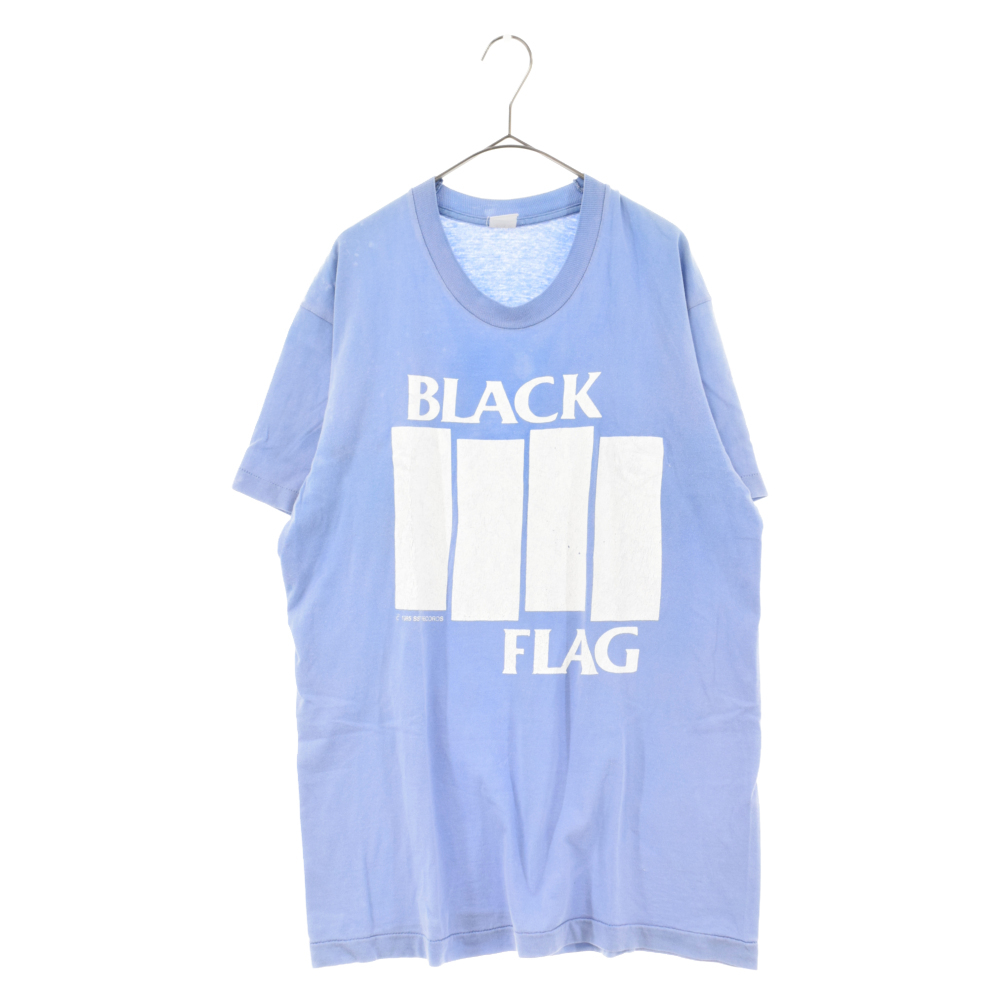 ヴィンテージ 80s BLACK FLAG ブラックフラッグ ロゴ 半袖Tシャツ ブルー