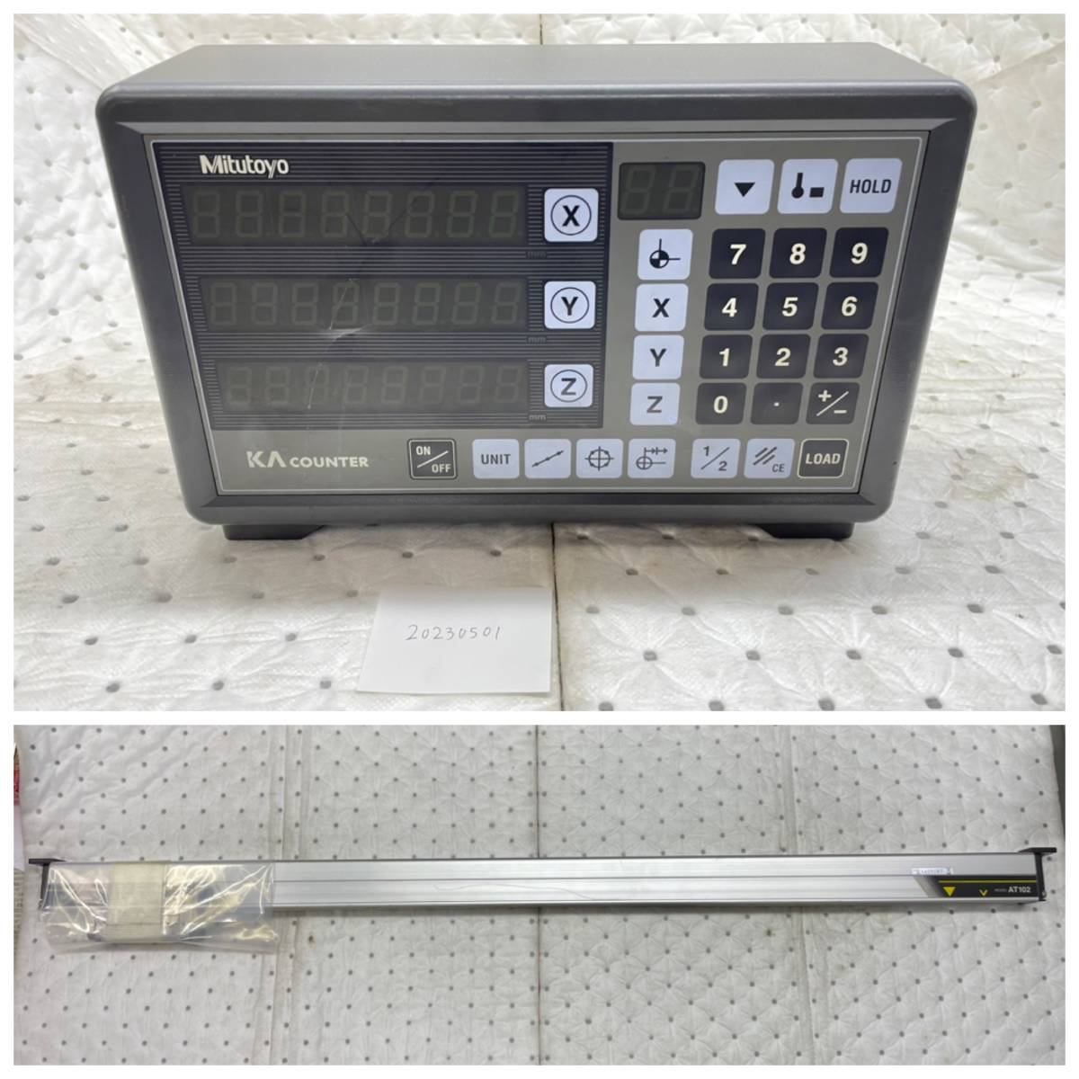Mitutoyo ミツトヨ 3軸デジタルカウンター KA-13 / Mitutoyo ミツトヨ リニアスケール AT102-750 品 (20230501)