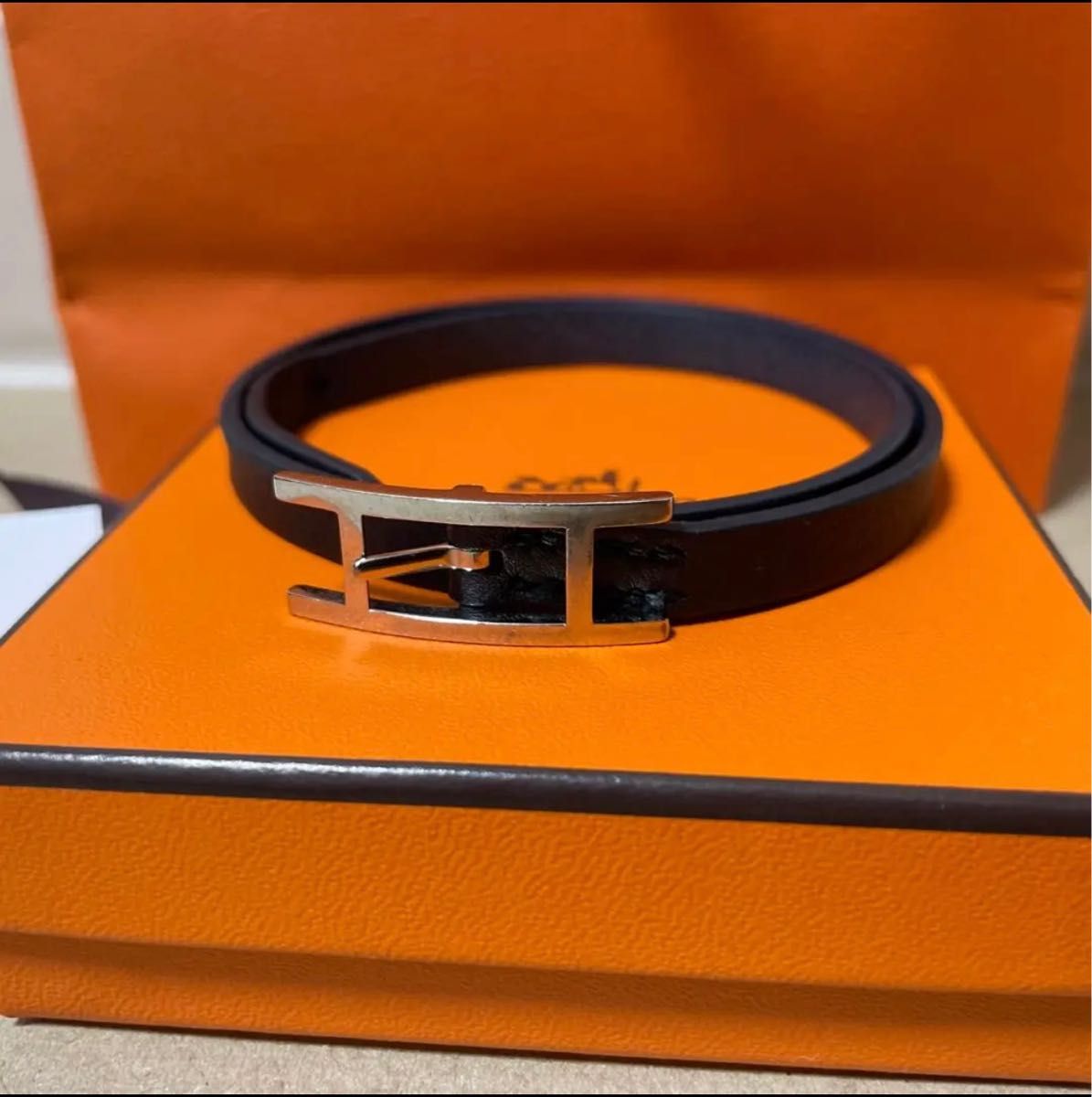 HERMES エルメス レザーブレスレット 《ビーアピ》 ドゥブルトゥール