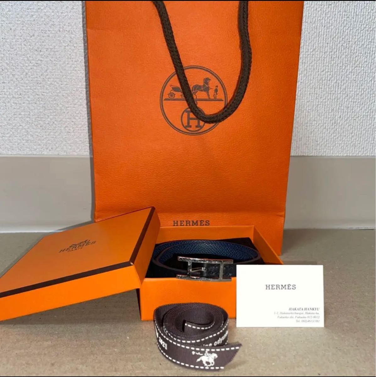 HERMES エルメス レザーブレスレット 《ビーアピ》 ドゥブルトゥール