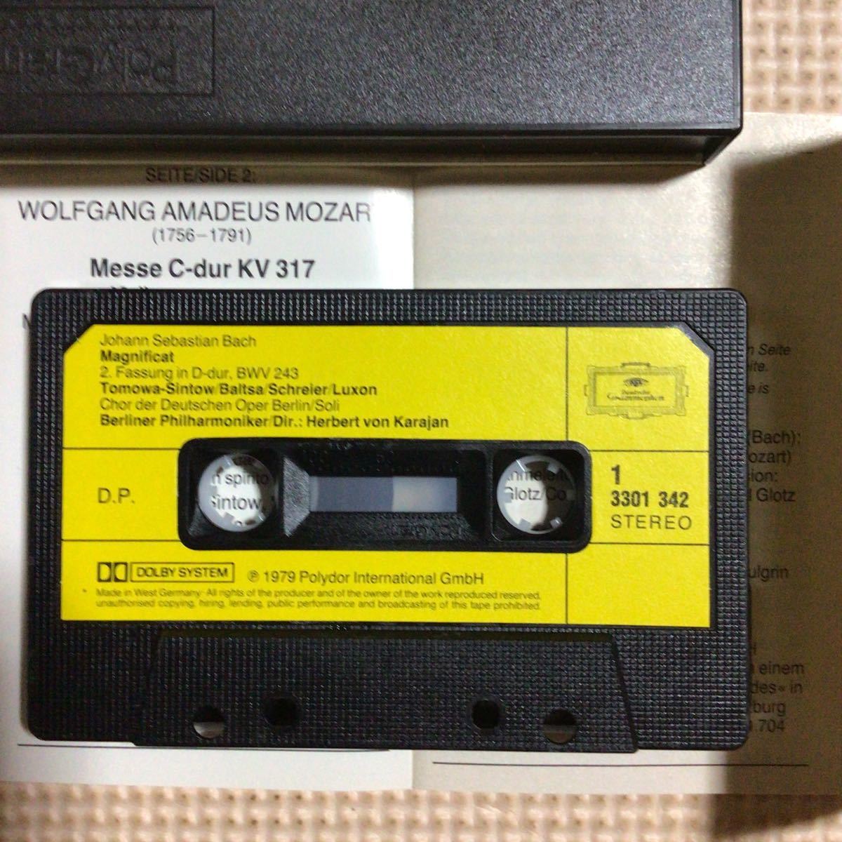 J.S.ba is manifikatomo-tsaruto..misakalayan finger ., Berlin Phil is - moni - west Germany record cassette tape 