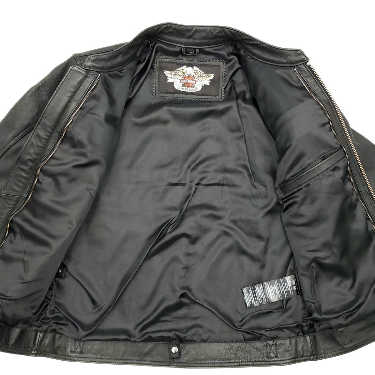 極美品◆HARLEY-DAVIDSON◆肉厚レザーライダースジャケット黒メンズM本革ハーレーダビッドソン本皮シングルライディング革ジャン刺繍 620