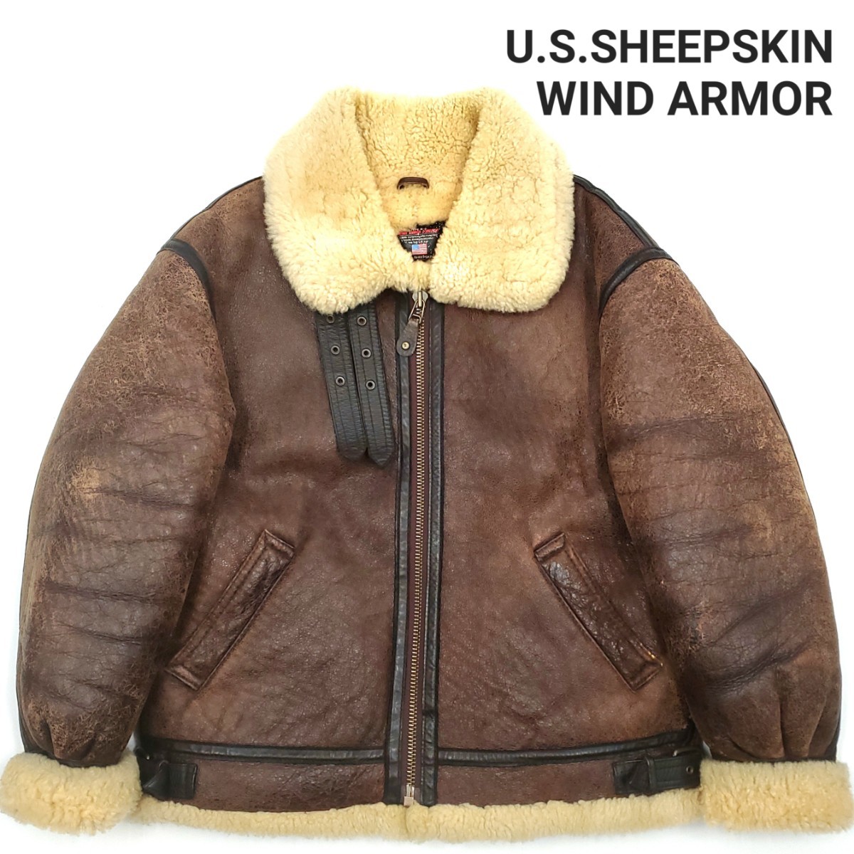 限定特価】 U.S.SHEEPSKIN◇WIND ARMOR◇フライトジャケットB-3メンズL