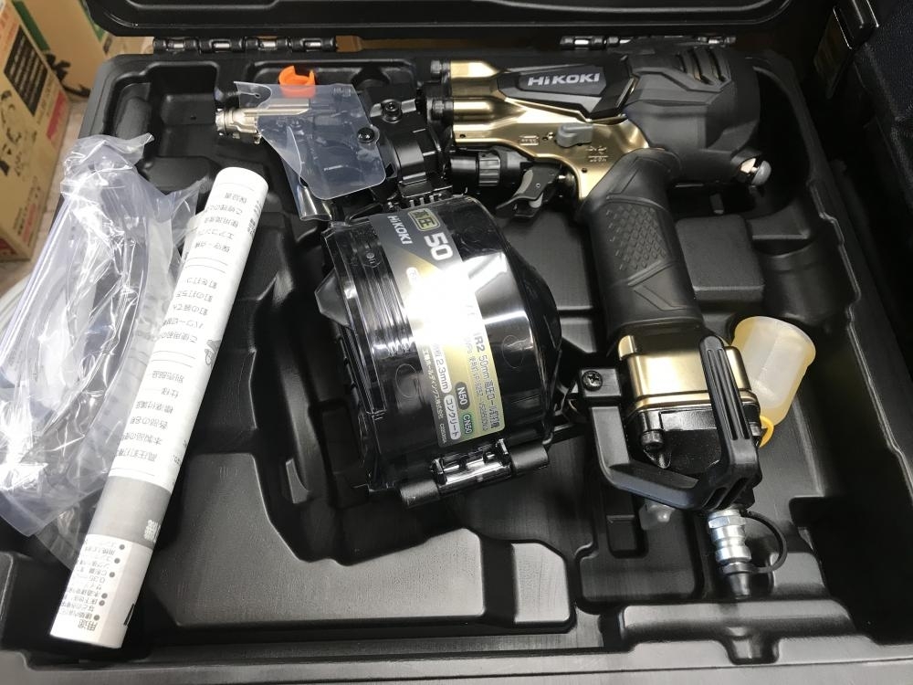 004☆未使用品・即決価格☆HiKOKI ハイコーキ 50mm高圧ロール釘打機