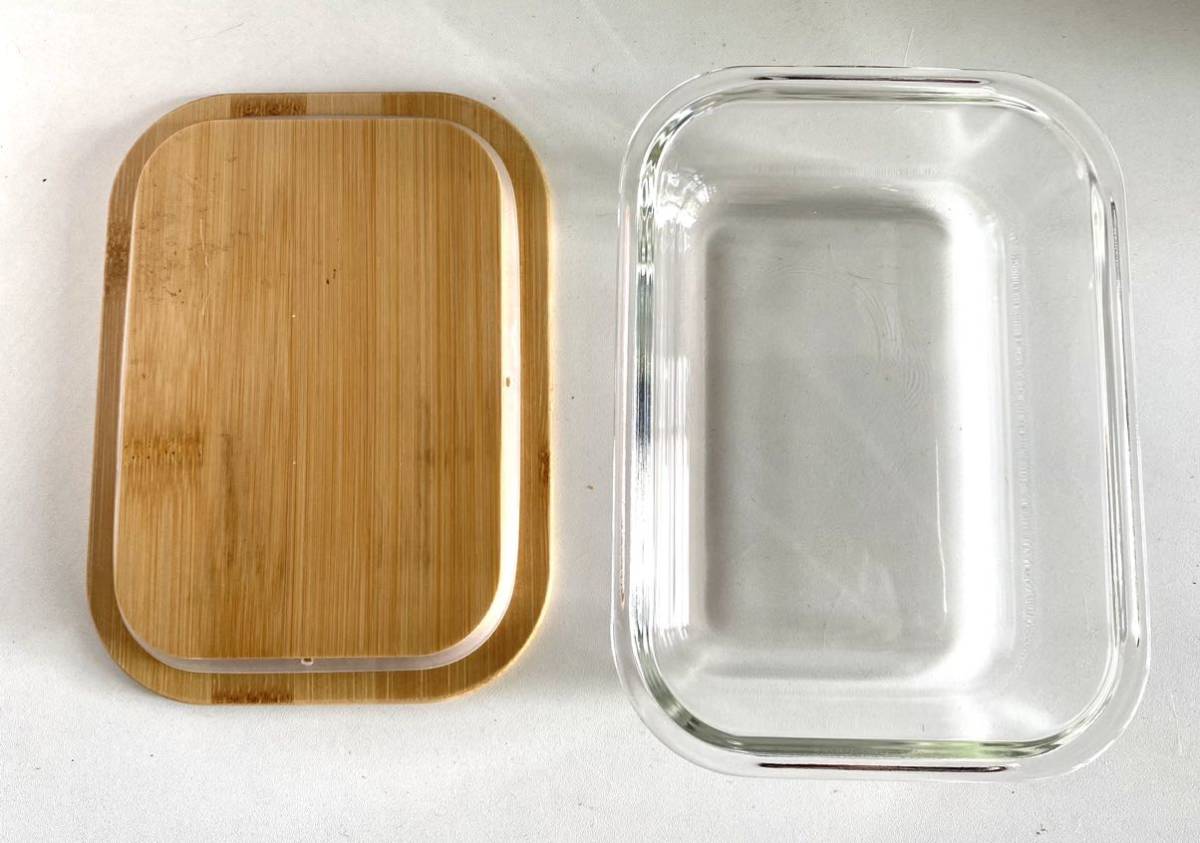 株式会社豊島屋(Toyoshima-ya) 竹製蓋付き 耐熱ガラス製 密封保存容器 640新品の画像2