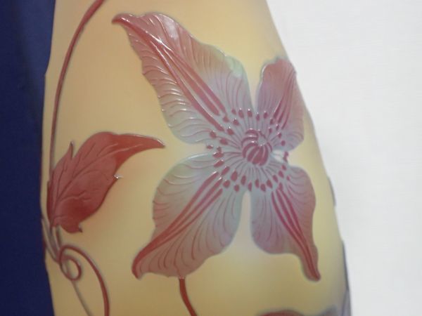 豊20GR3/4自〇エミール・ガレ 花図花瓶 高さ51cm 百貨店購入価格200万円〇の画像6