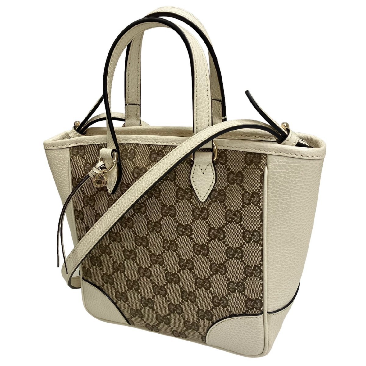 GUCCI グッチ ブリー 2WAYトートバッグ GG柄 キャンバス レザー