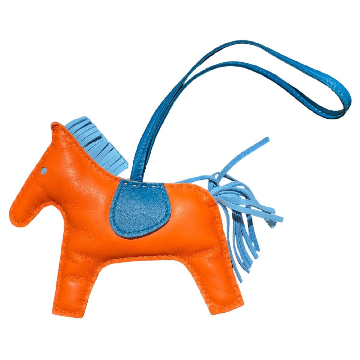 ☆HERMES エルメス バッグチャーム ロデオMM キーホルダー オレンジ