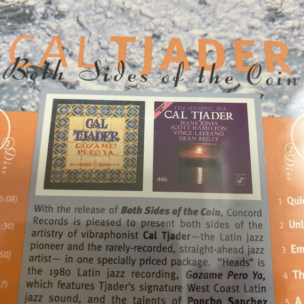 名盤コンピ　cal tjader カルジェイダー／ GOZAME! PERO YA 80年、THE SHINING SEA 81年　コンコードレーベル　グラミー賞作品　２in １CD_画像1