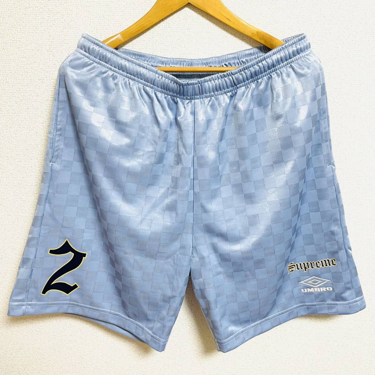 新品 Supreme Umbro Soccer Short Light Blue L 22ss 2022年 ライトブルー アンブロ サッカー ショーツ ハーフパンツ タグ付き 新品未使用