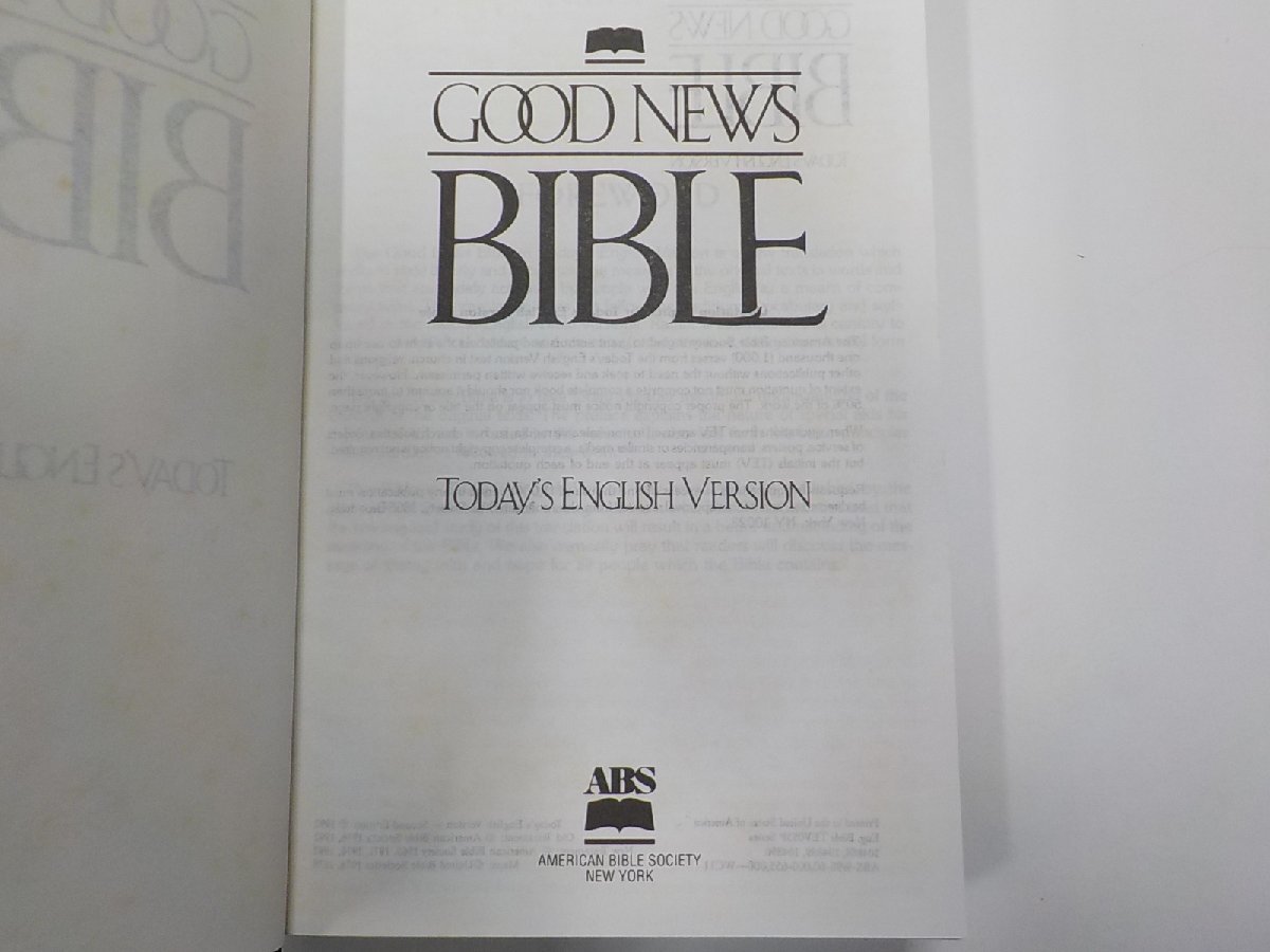 4K0271◆GOOD NEWS BIBLE TODAY'S ENGLISH VERSION AMERICAN BIBLE SOCIETY▼_画像3