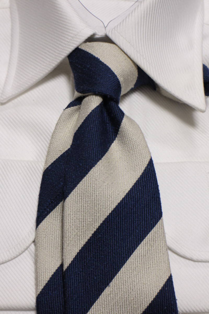  Macintosh London *se терьер bi Anne ki новый товар галстук первоклассный королевский синий * натуральный белый широкий pitch уровень ..reji men taru