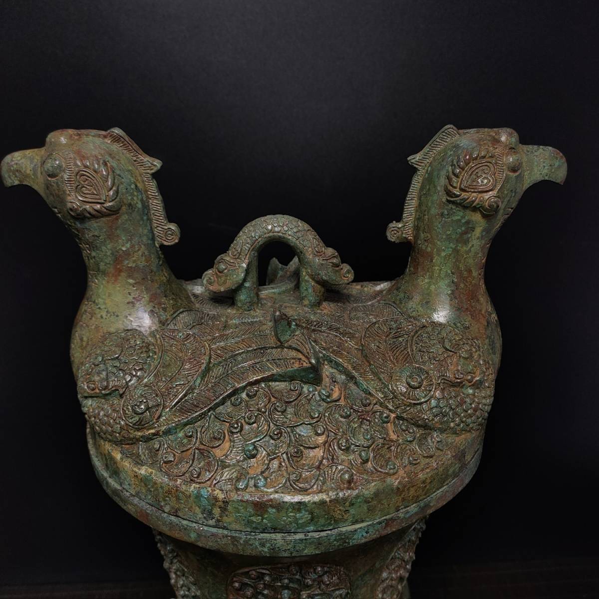 最も信頼できる 徳】旧家蔵出『館蔵珍品 青銅器 双鳥銘文兎尊』古美術 戦国時代 その他