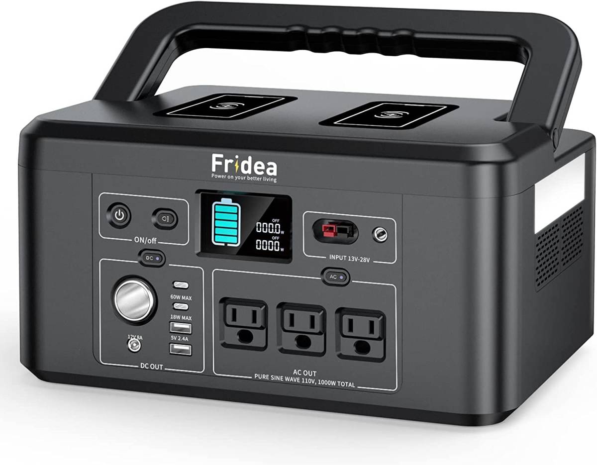 Fridea ポータブル電源 1000W AC出力 26万mAh(962Wh) 純正弦波