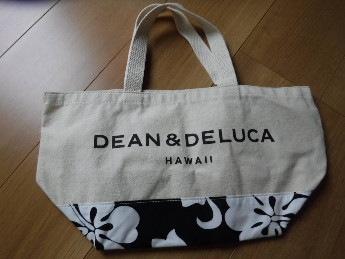  tax un- necessary special price new goods regular goods!DEAN&DELUCA Dean & Dell -ka Hawaii limitation floral print hibiscus pattern largish Logo tote bag! eko-bag ⑥
