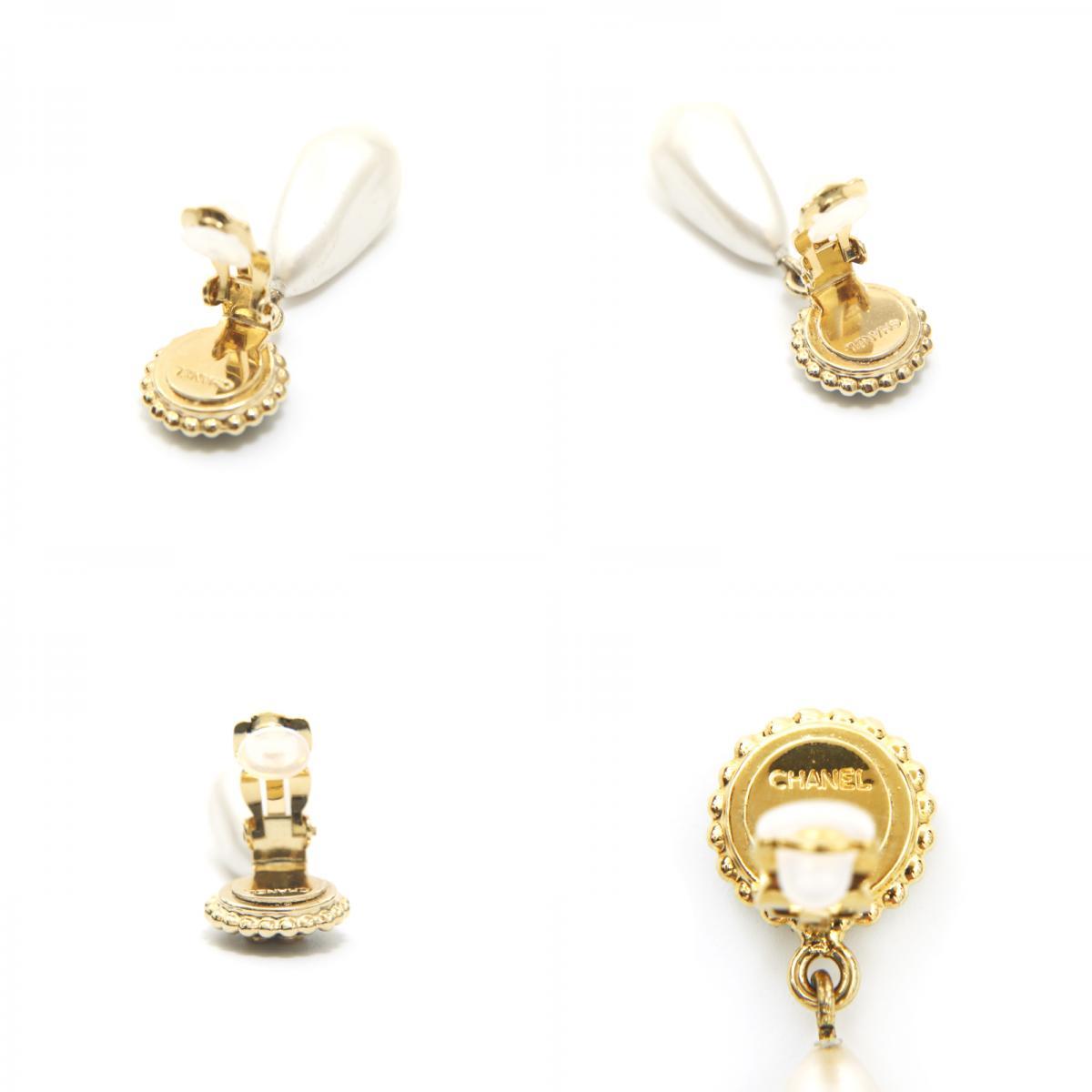 シャネル CHANEL イヤリング パール クローバー スイング ゴールド