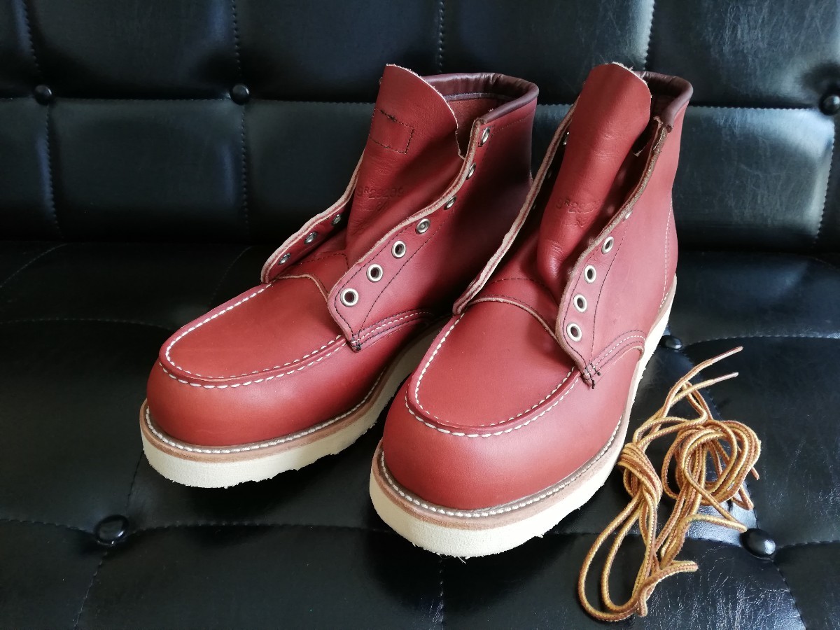 未使用 99年製 RED WING 8875 羽刺繍タグ 8.5E made in USA 超希少 デッドストック オロラセット レッドウィング 6インチ モックトゥの画像1